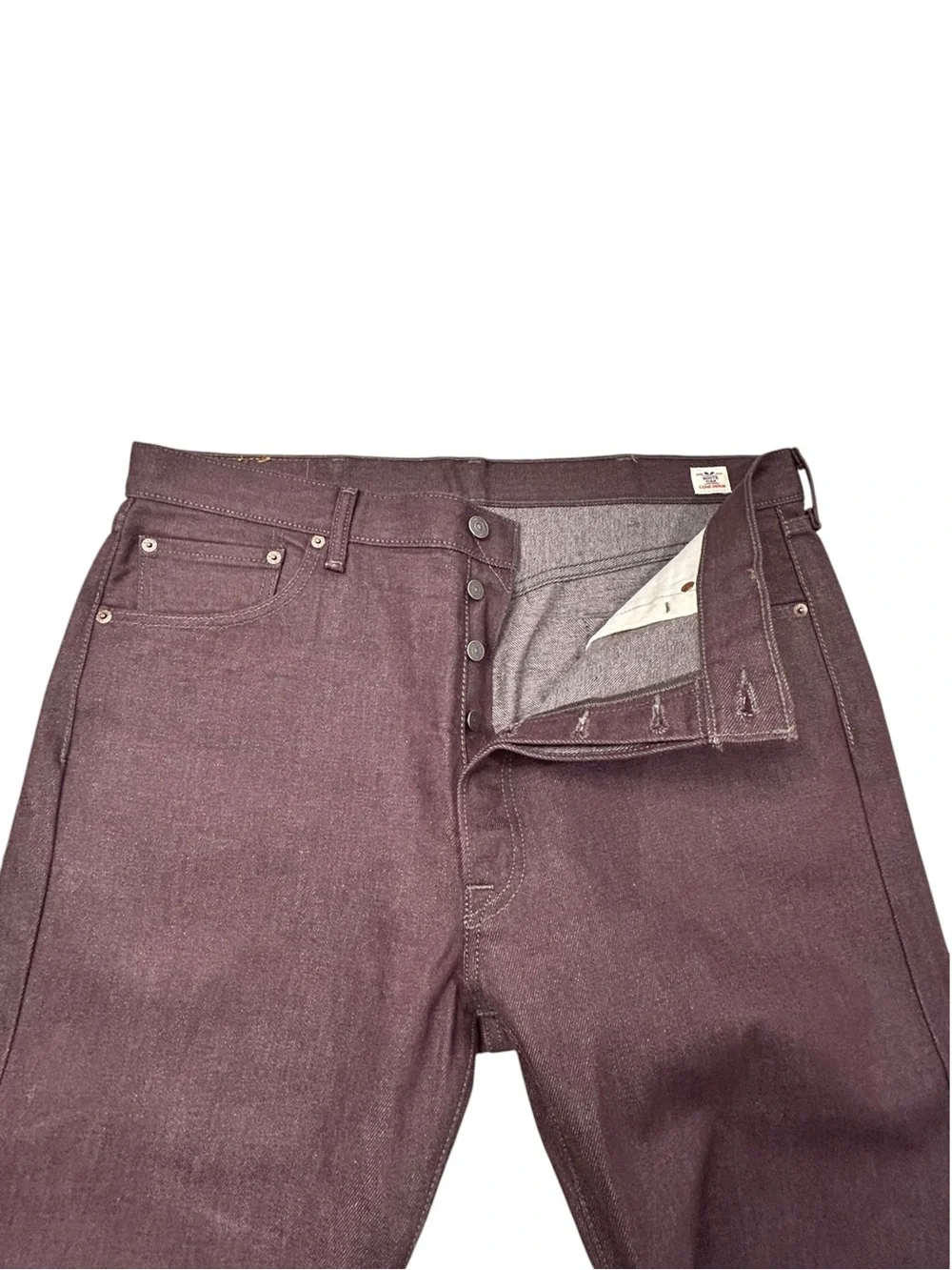 Levi’s 501 White Oak Cone Denim Men's Purple Straight-Leg Jeans 38/27 Preshrunk
